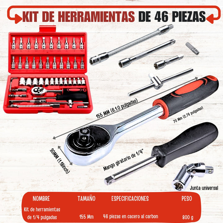 🔩 RachetForce™ | Kit Profesional de Herramientas 46 Piezas