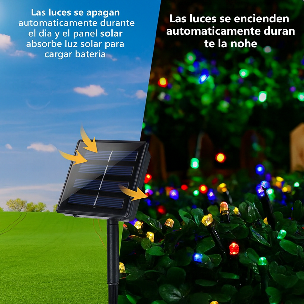 🎄✨ SolarGlow™ – Ilumina tu Navidad sin cables ni consumo eléctrico