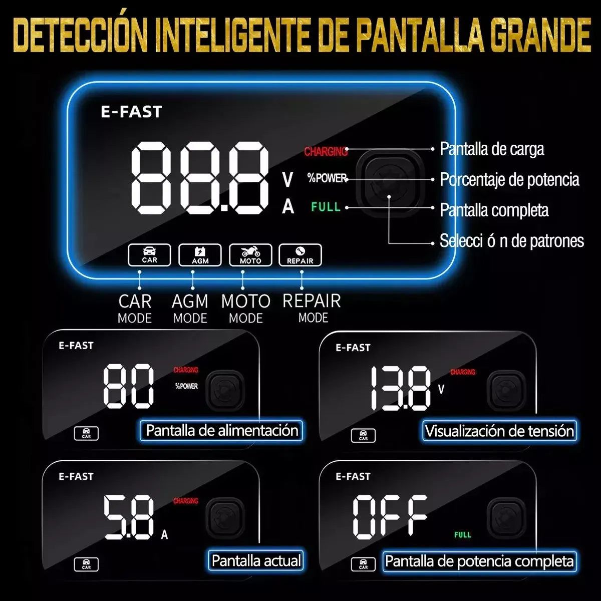 ⚡ PowerCharge™ – Cargador Inteligente Para Baterías de Carro y Moto 🔋❤️