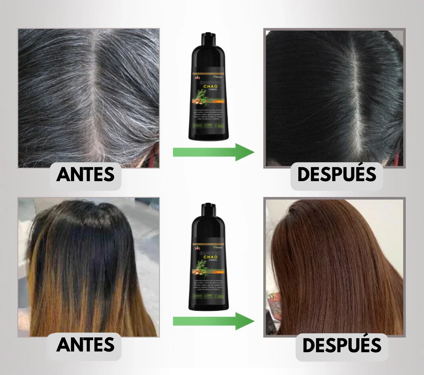 🌟 Original Chao Canas™ – Combo Shampoo + Tratamiento Natural