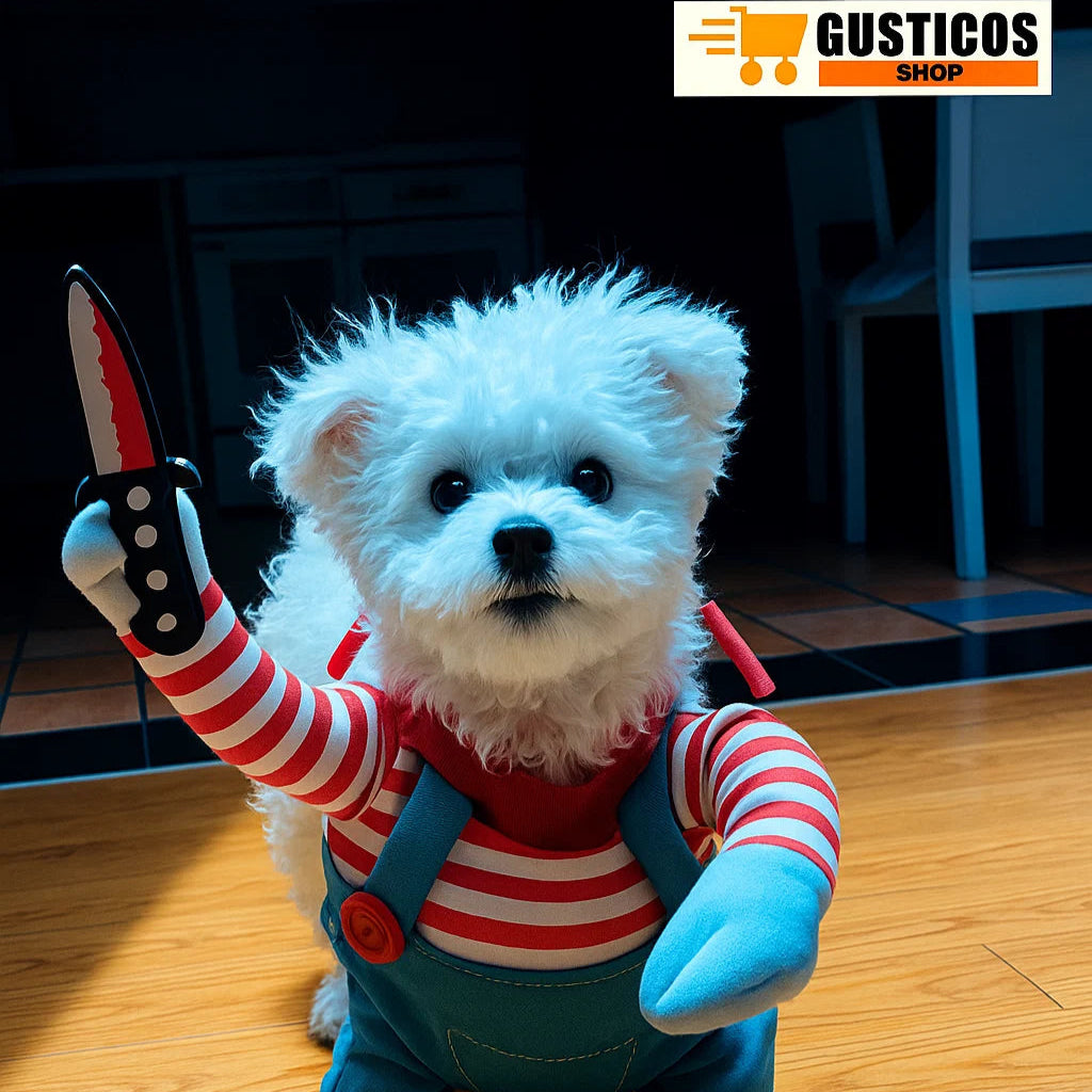 🎃 Chucky Costume™ – El disfraz oficial de Halloween para tu mascota